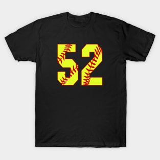 Fastpitch Softball Number 52 #52 Softball Shirt Jersey Uniform Favorite Player Biggest Fan T-Shirt